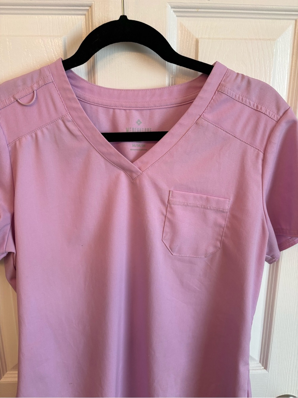 Med Couture Lilac Pink V-Neck Short Sleeve Scrub Top Touch